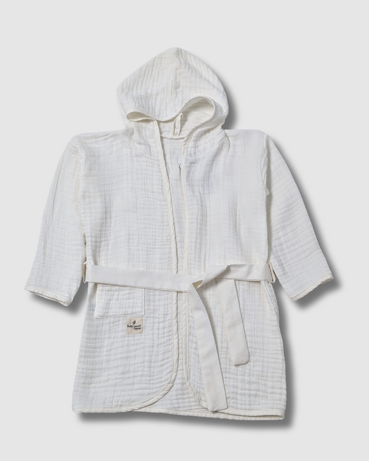 Organic Muslin Bathrobe - Ecru