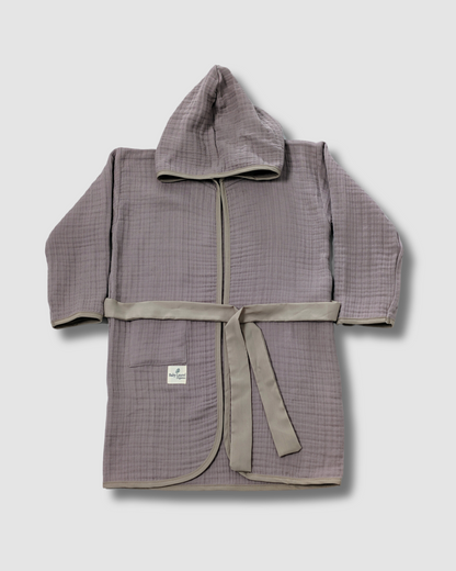 Organic Muslin Bathrobe - Grey