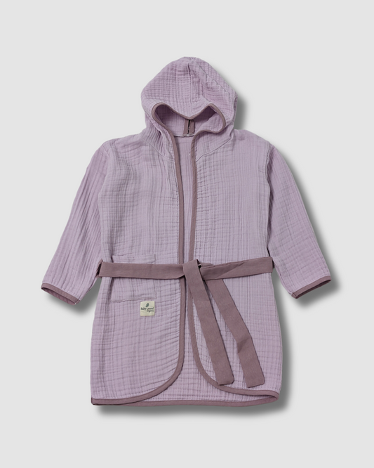 Organic Muslin Bathrobe - Lilac