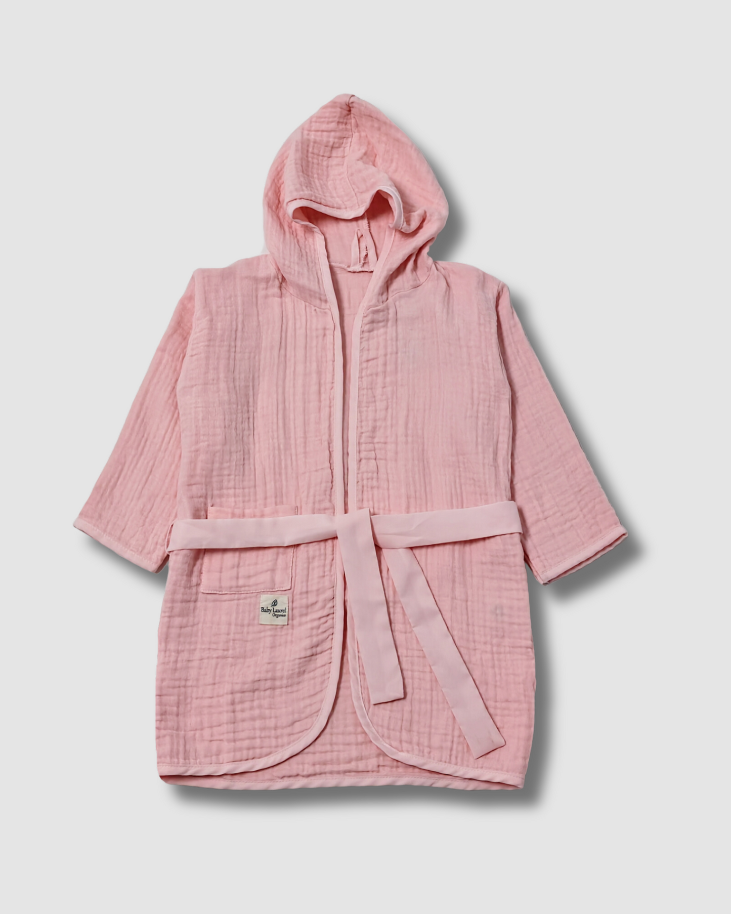 Organic Muslin Bathrobe - Pink Soft