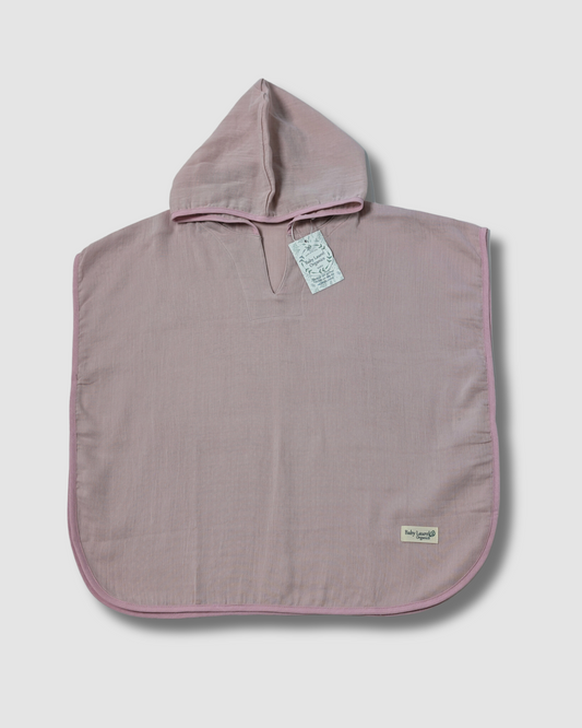 Organic Muslin Poncho - Pink Soft