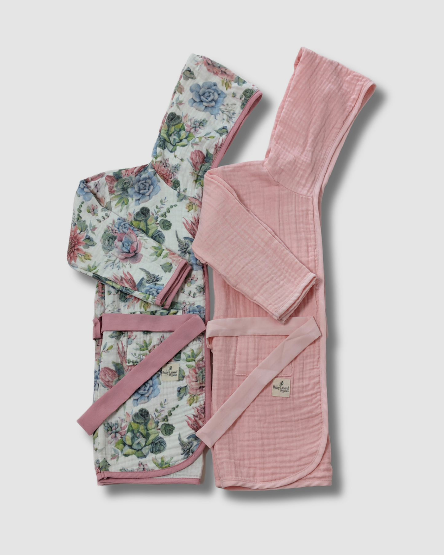 Organic Muslin Bathrobe - Pink Soft