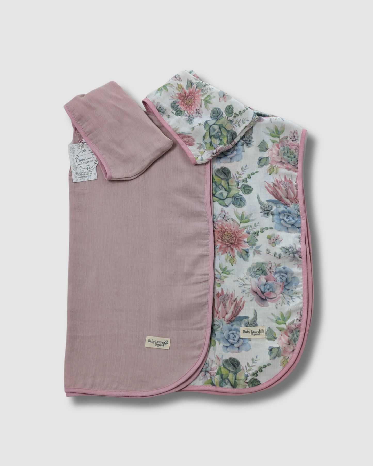 Organic Muslin Poncho - Pink Soft