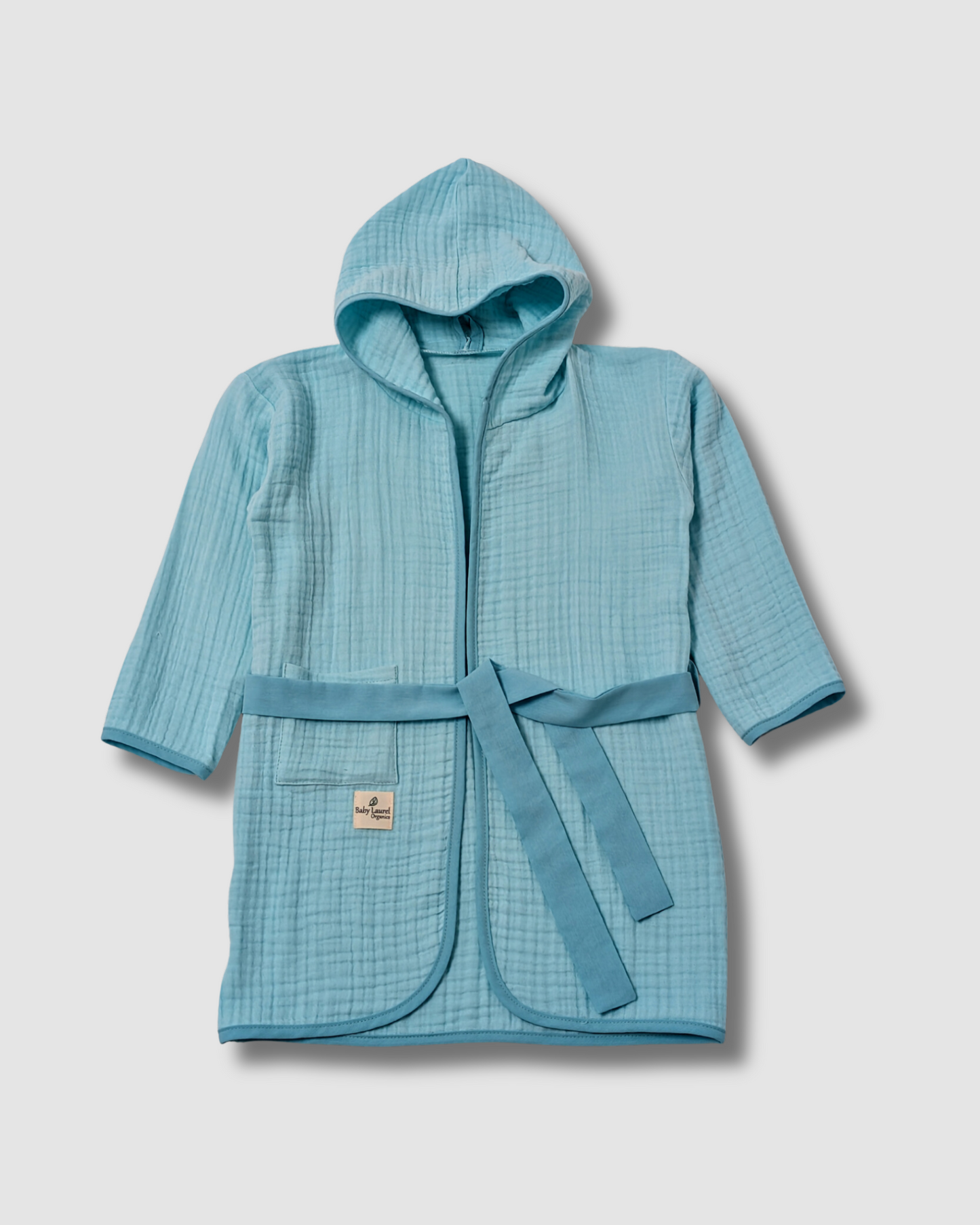 Organic Muslin Bathrobe - Turquoise