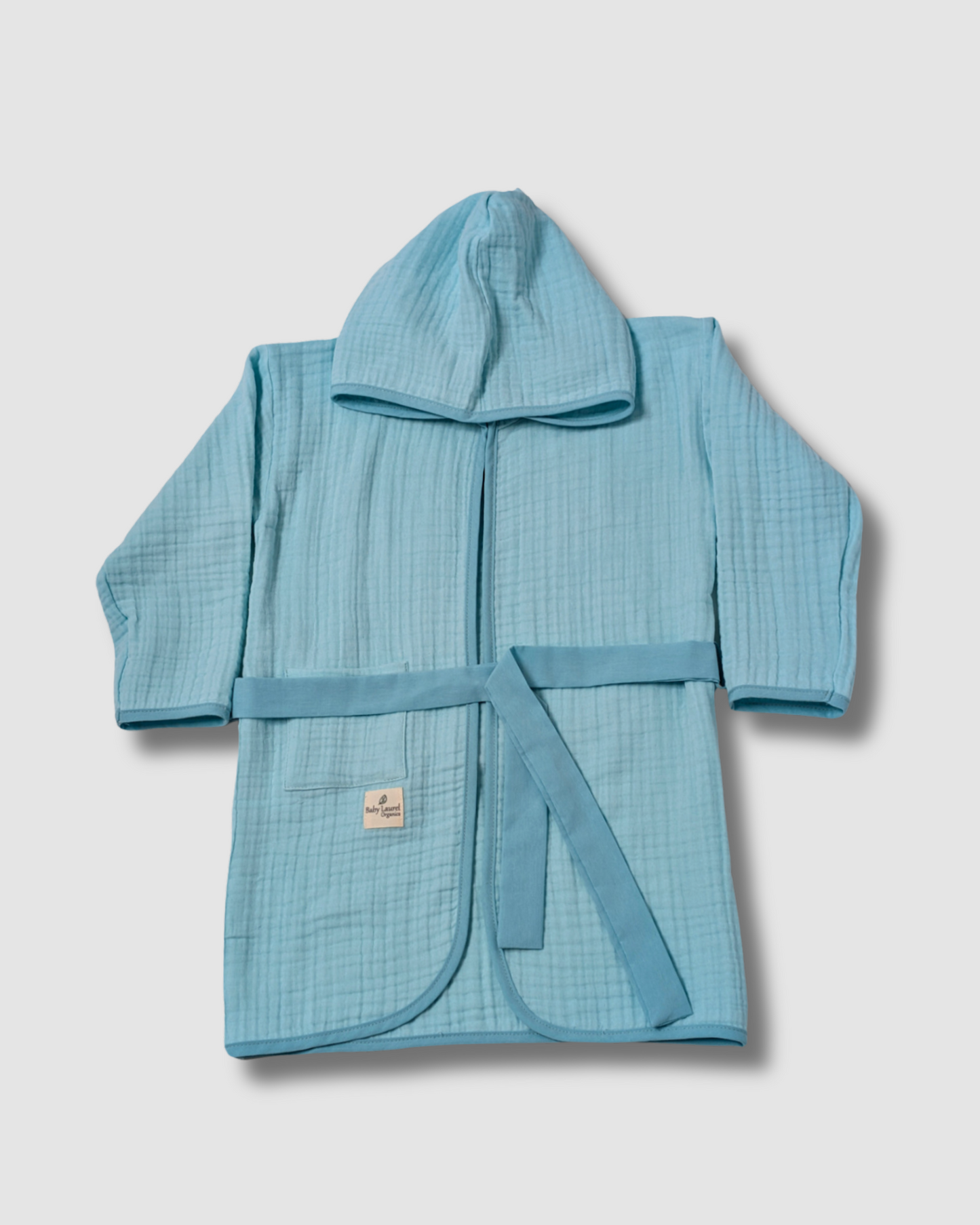 Organic Muslin Bathrobe - Turquoise