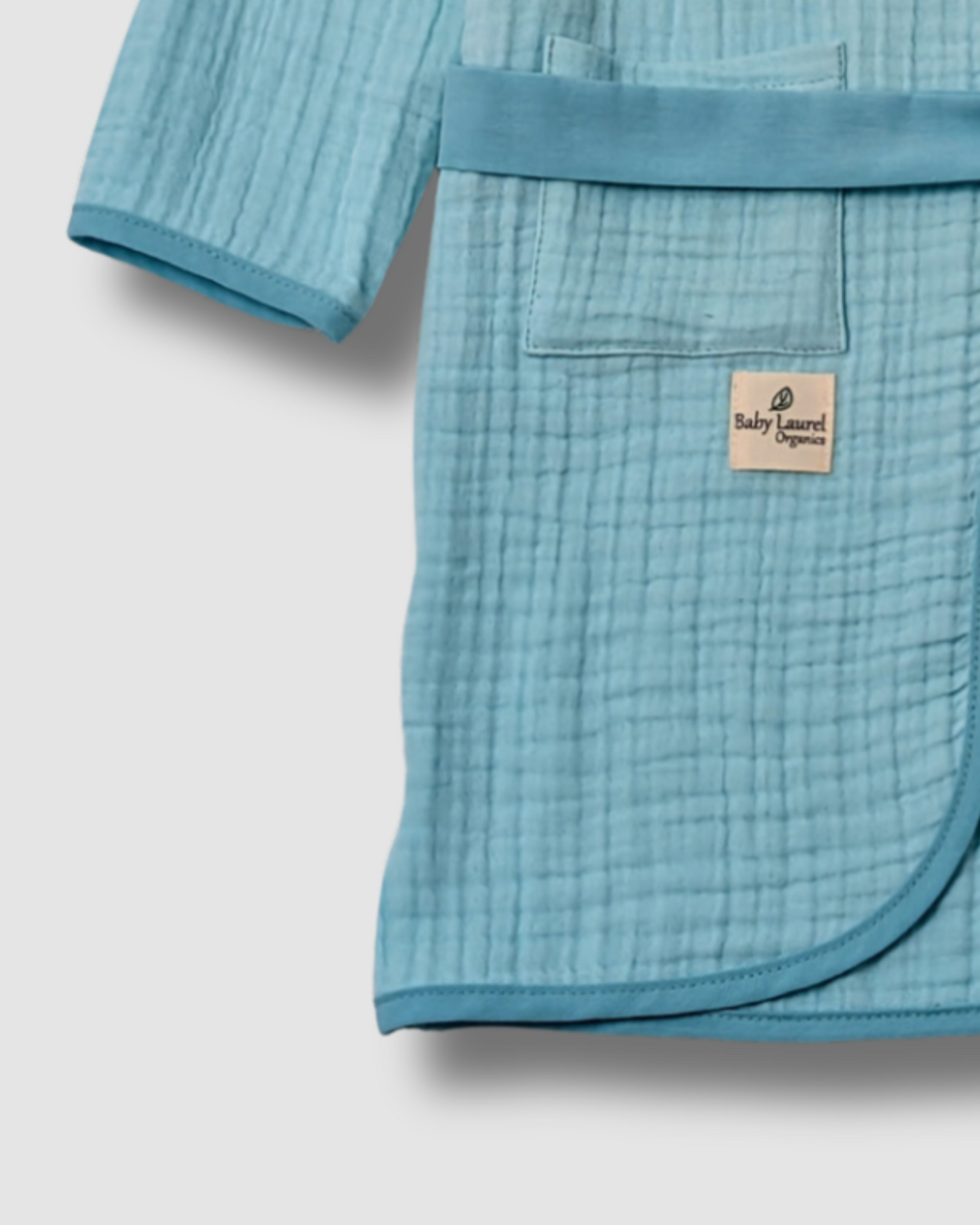 Organic Muslin Bathrobe - Turquoise