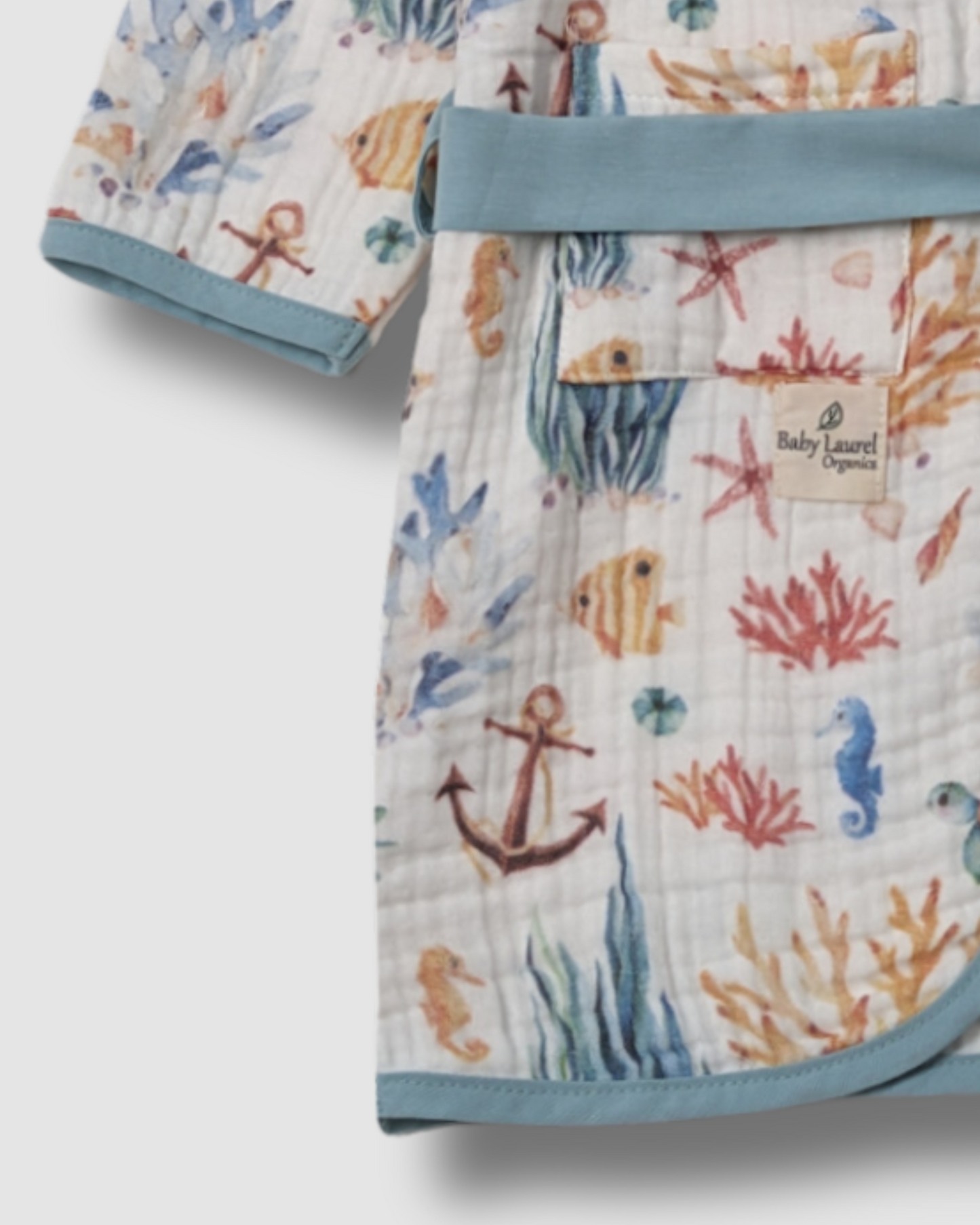 Organic Muslin Bathrobe - Under The Sea