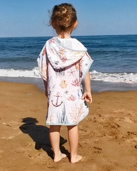 Organic Muslin Poncho - Under The Sea