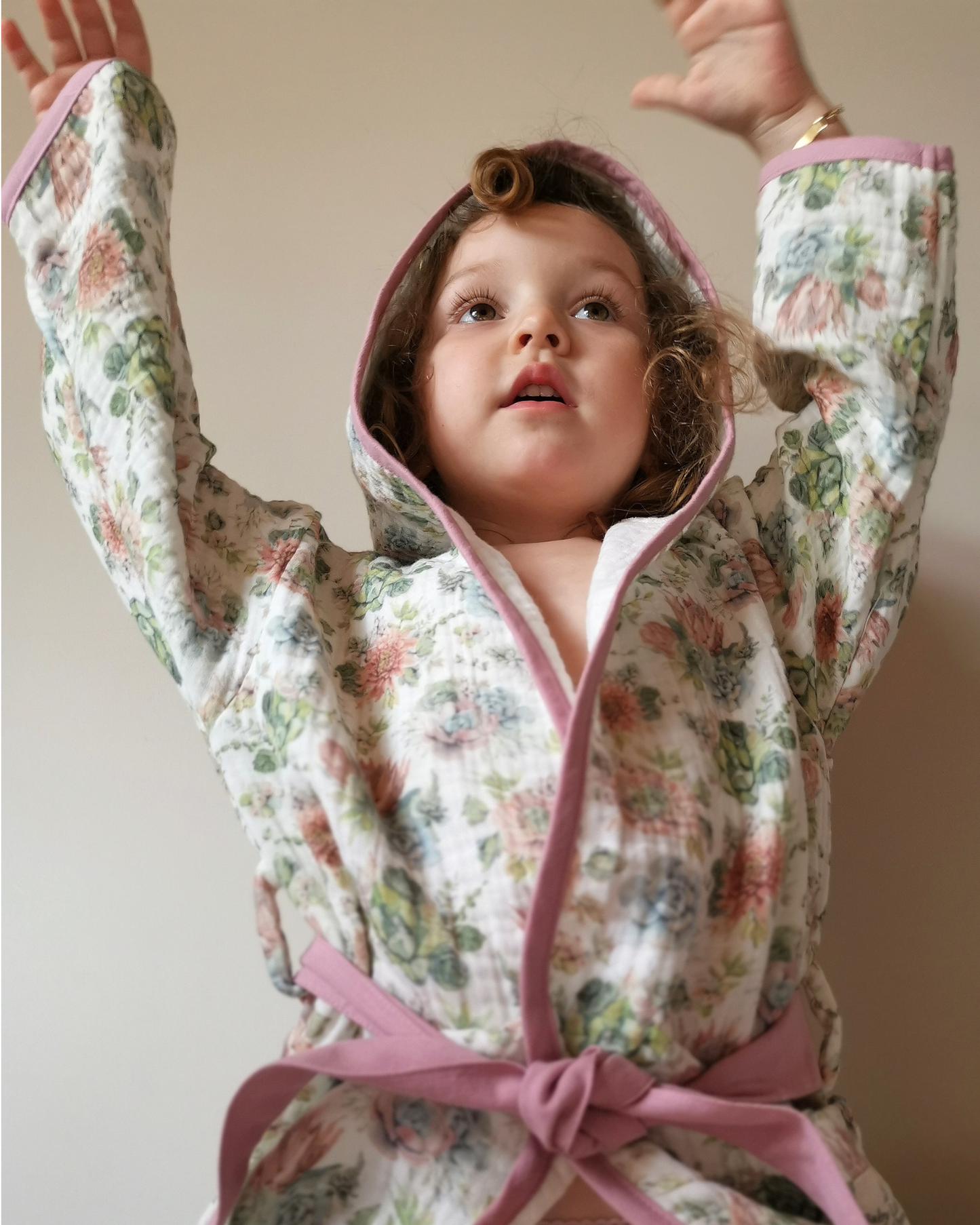 Organic Muslin Bathrobe - Succulent